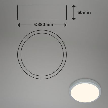 Briloner 3703-014 - Iluminação de teto LED RUNA LED/24W/230V 3000K diâmetro 38 cm prateado