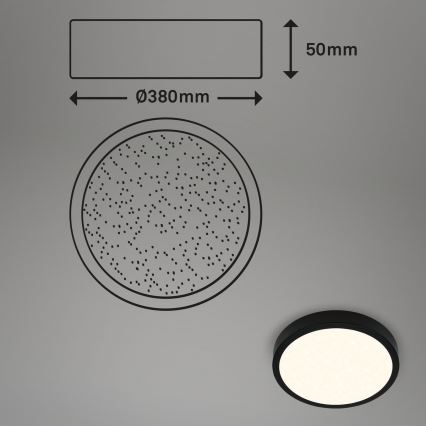 Briloner 3704-015 - Iluminação de teto LED com regulação RUNA LED/22W/230V 2700-6500K preto + controlo remoto