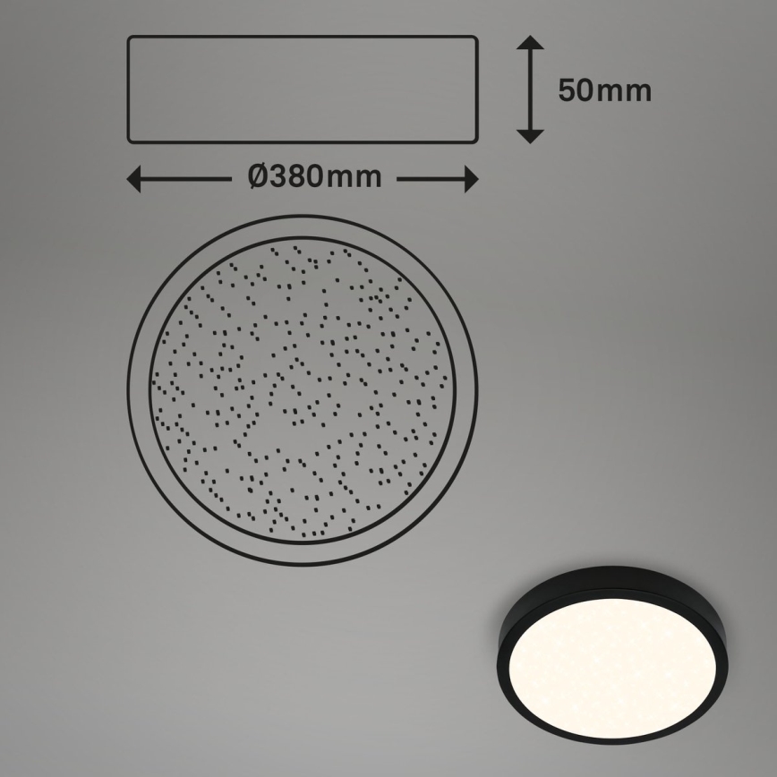 Briloner 3704-015 - Iluminação de teto LED com regulação RUNA LED/22W/230V 2700-6500K preto + controlo remoto