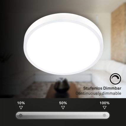 Briloner 3709-016 - Iluminação de teto LED RGBW com regulação LED/22W/230V 4000K diâmetro 38 cm branco + comando