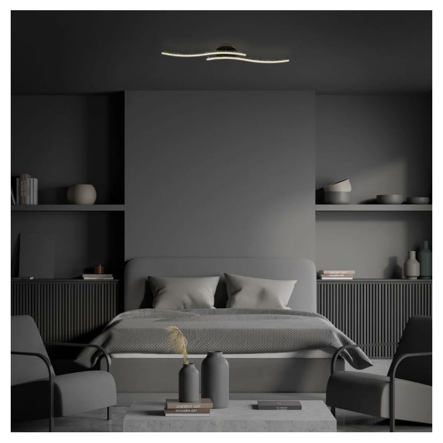 Briloner 3718-025 - Candelabro integrado LED REY 2xLED/6W/230V preto