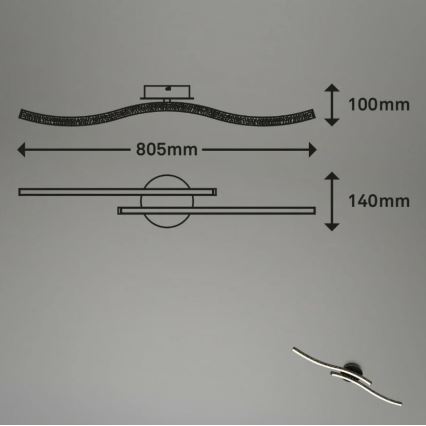 Briloner 3718-025 - Candelabro integrado LED REY 2xLED/6W/230V preto
