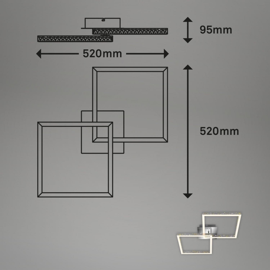 Briloner 3751-019 - Iluminação de teto LED com regulação FRAME LED/20W/230V cromado brilhante