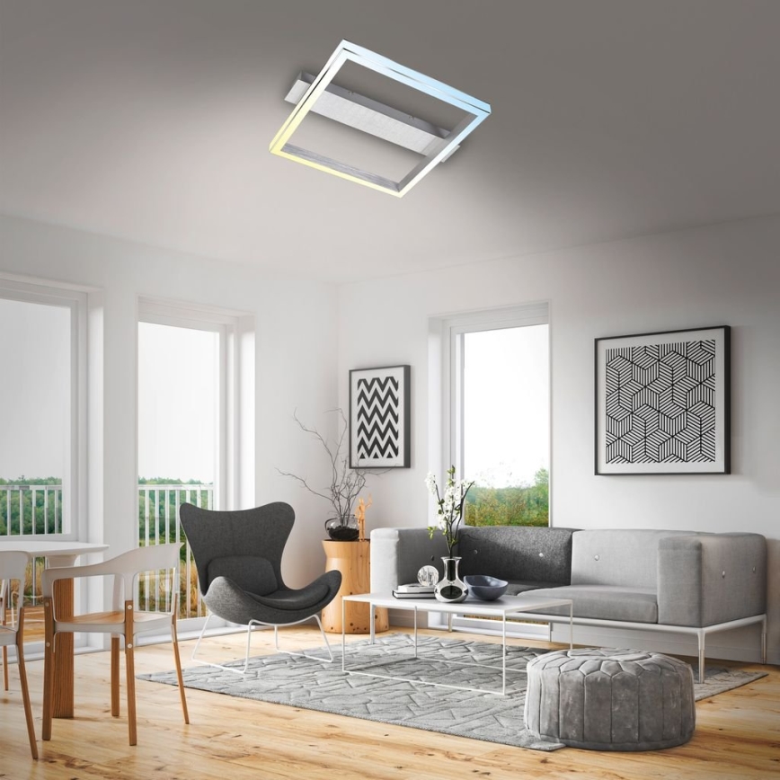 Briloner 3760-019 - Candeeiro de tecto regulável FRAME LED/23W/230V 2700-6500K 42x36 cm + comando remoto