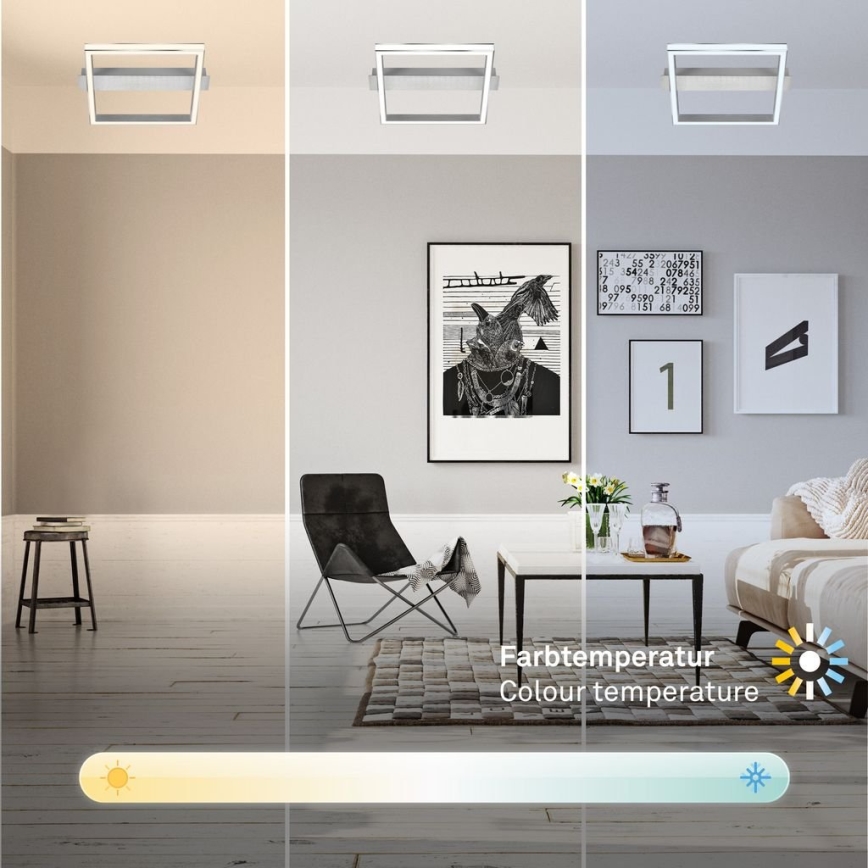 Briloner 3760-019 - Candeeiro de tecto regulável FRAME LED/23W/230V 2700-6500K 42x36 cm + comando remoto