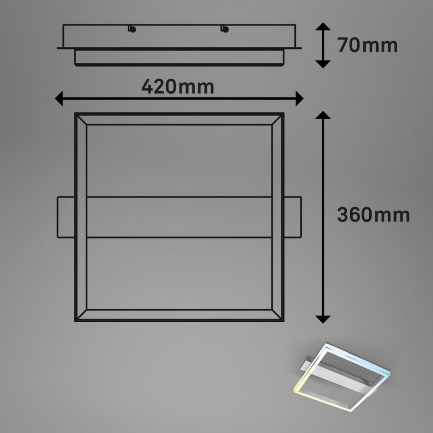 Briloner 3760-019 - Candeeiro de tecto regulável FRAME LED/23W/230V 2700-6500K 42x36 cm + comando remoto