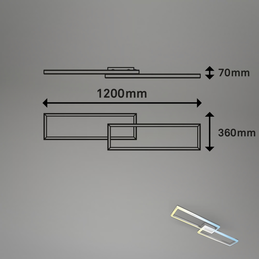 Briloner 3761019 - Luminária de teto dimerizável LED/45W/230V 2700-6500K cromo mate + controlo remoto