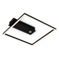 Briloner 3770-015 - Candeeiro de tecto LED com sensor de movimento e de crepúsculo FRAME LED/14W/230V 3000K 30x32 cm preto