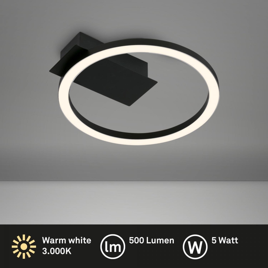 Briloner 3778-015 - Candeeiro de teto LED FRAME LED/5W/230V Ø 20 cm preto