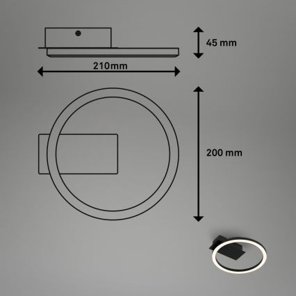 Briloner 3778-015 - Candeeiro de teto LED FRAME LED/5W/230V Ø 20 cm preto