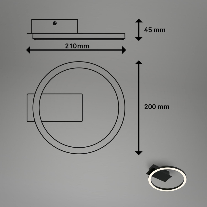 Briloner 3778-015 - Candeeiro de teto LED FRAME LED/5W/230V Ø 20 cm preto
