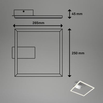 Briloner 3780-014 - Candeeiro de teto LED FRAME LED/14W/230V 26,5x25 cm cromado fosco