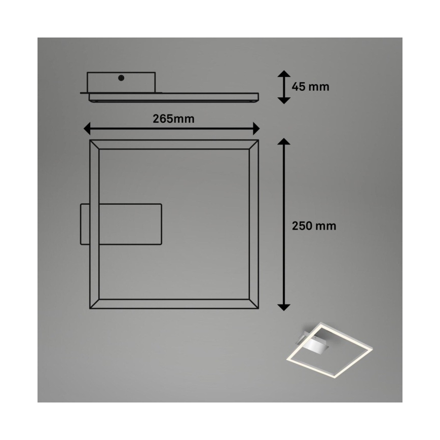 Briloner 3780-014 - Candeeiro de teto LED FRAME LED/14W/230V 26,5x25 cm cromado fosco