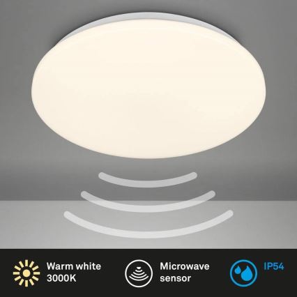 Briloner 3828-016 - Plafon LED para casa de banho com sensor de movimento WALK LED/24W/230V IP54 diâmetro 35 cm branco