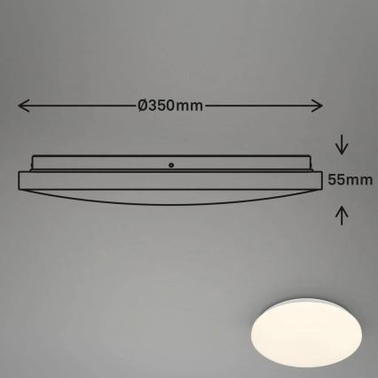 Briloner 3828-016 - Plafon LED para casa de banho com sensor de movimento WALK LED/24W/230V IP54 diâmetro 35 cm branco