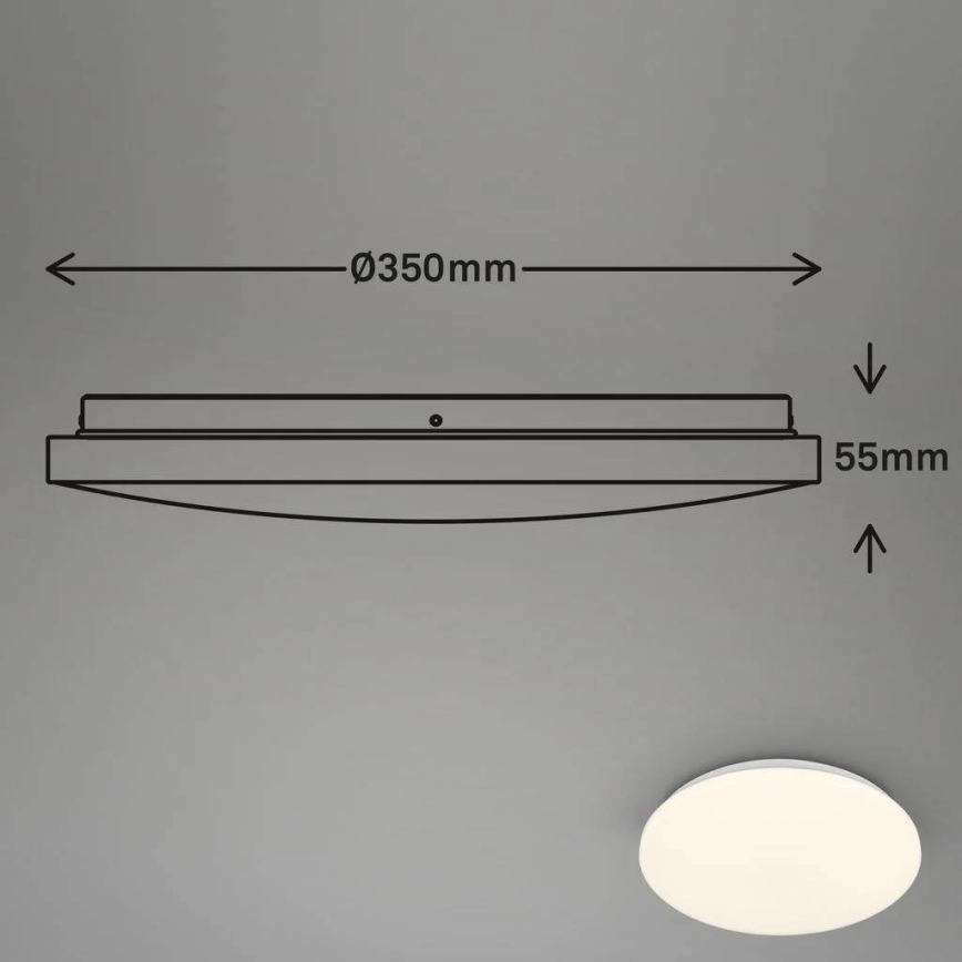 Briloner 3828-016 - Plafon LED para casa de banho com sensor de movimento WALK LED/24W/230V IP54 diâmetro 35 cm branco