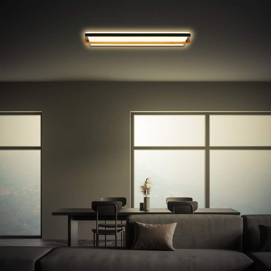 Briloner 3846015 - Luminária de teto LED REMSA LED/22W/230V 3000K 60,5x20 cm preta