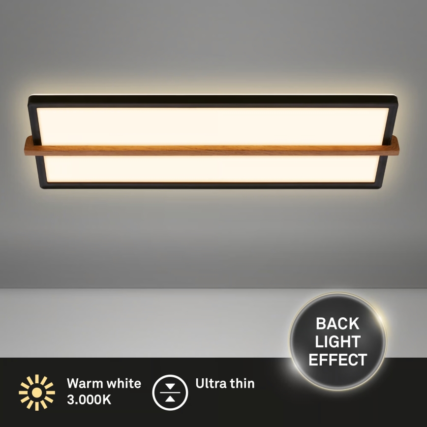Briloner 3846015 - Luminária de teto LED REMSA LED/22W/230V 3000K 60,5x20 cm preta