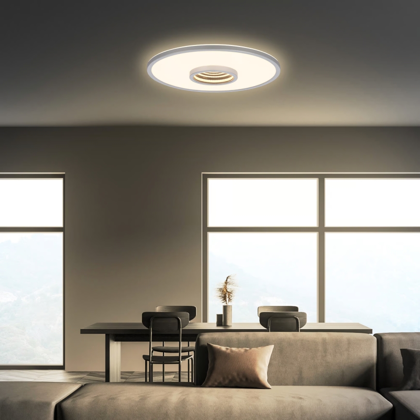 Briloner 3847014 - Candeeiro de tecto TORO LED/18W/230V, diâmetro 42 cm, cromo fosco