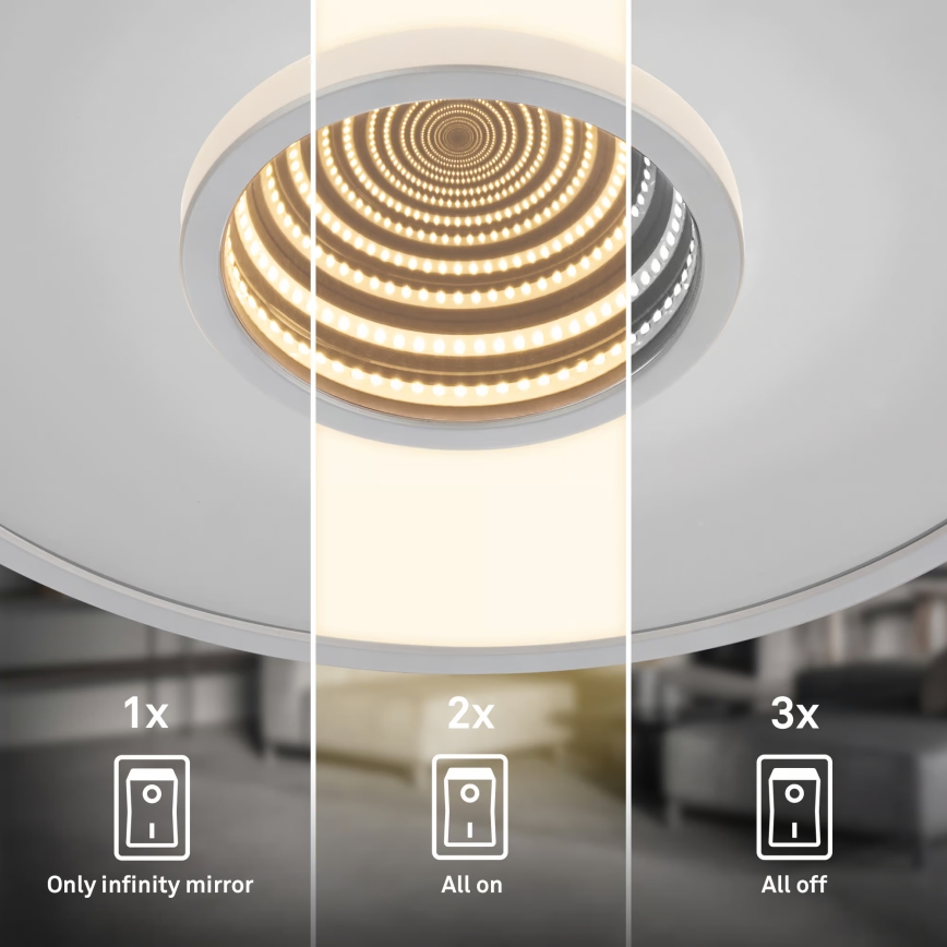 Briloner 3847014 - Candeeiro de tecto TORO LED/18W/230V, diâmetro 42 cm, cromo fosco