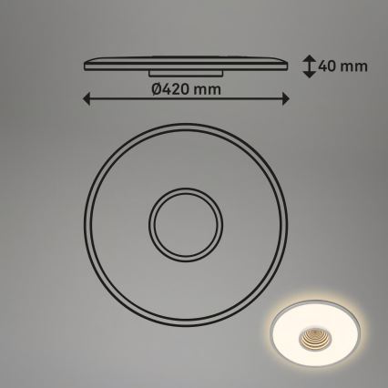 Briloner 3847014 - Candeeiro de tecto TORO LED/18W/230V, diâmetro 42 cm, cromo fosco