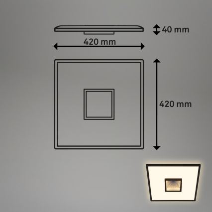 Briloner 3848015 - Candeeiro de teto LED TORO LED/18W/230V 42x42 cm preto