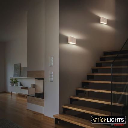 Briloner 3878011 - Aplique de parede LED recarregável com sensor de movimento e de crepúsculo CHAT LED/3W/5V 2000 mAh bege
