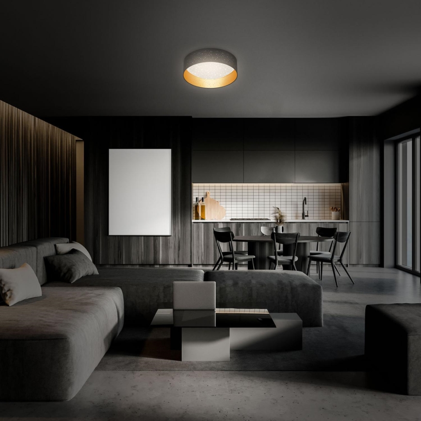 Briloner 3882-015 - Iluminação de teto LED MAILA STARRY LED/18W/230V preto/dourada