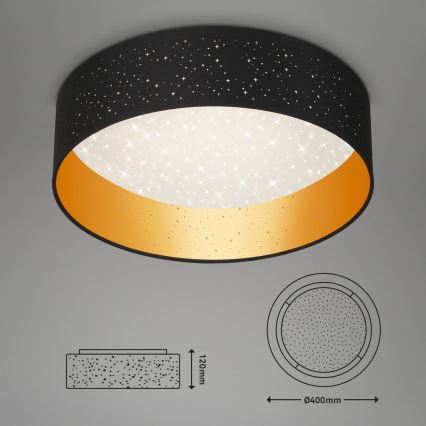 Briloner 3882-015 - Iluminação de teto LED MAILA STARRY LED/18W/230V preto/dourada