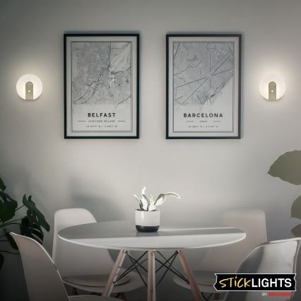 Briloner 3889012 - Aplique de parede LED recarregável com sensor de movimento e de crepúsculo TARO LED/2,5W/5V 1800 mAh cromado mate