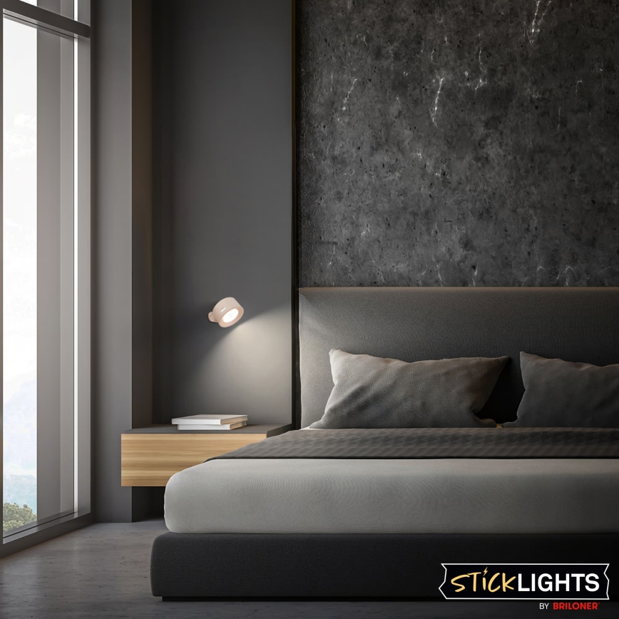 Briloner 3896011 - Aplique de parede LED recarregável e regulável TARI LED/1,6W/5V 1500 mAh bege