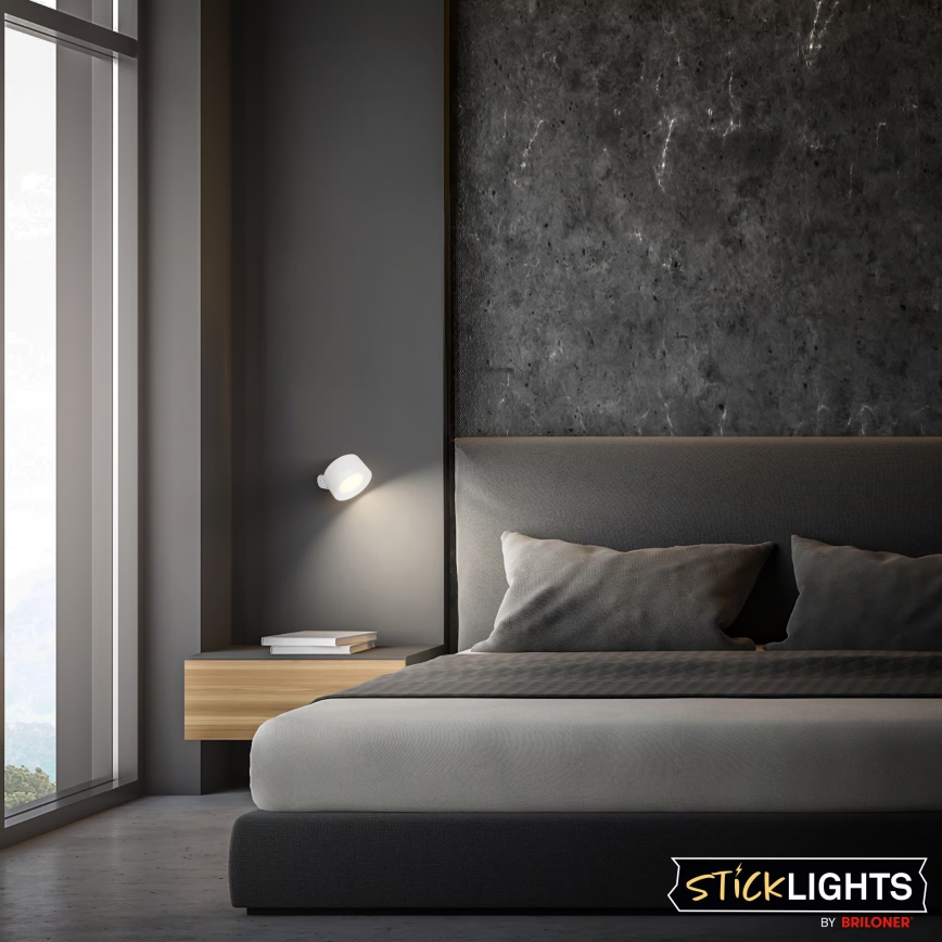 Briloner 3896016 - Aplique de parede LED recarregável e dimerizável TARI LED/1,6W/5V 1500 mAh branco