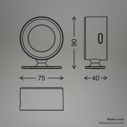 Briloner 3896016 - Aplique de parede LED recarregável e dimerizável TARI LED/1,6W/5V 1500 mAh branco