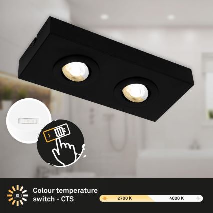 Briloner 3996025 - Foco LED CTS 2xLED/4W/230V 2700/4000K preto