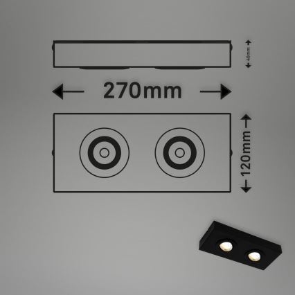 Briloner 3996025 - Foco LED CTS 2xLED/4W/230V 2700/4000K preto