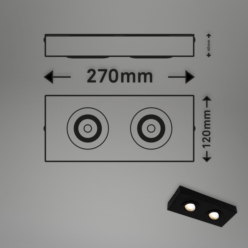 Briloner 3996025 - Foco LED CTS 2xLED/4W/230V 2700/4000K preto