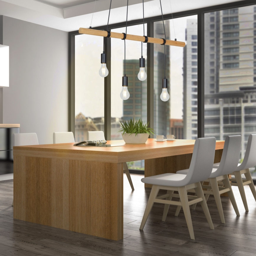 Briloner 4015045 - Candeeiro suspenso 4xE27/25W/230V árvore da borracha