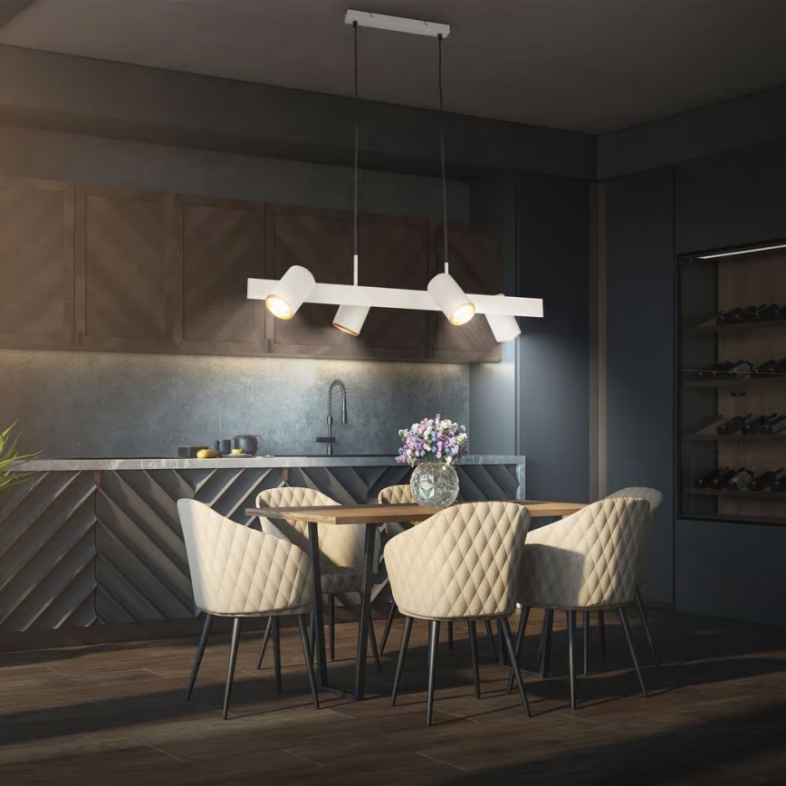 Briloner 4058044 - Lustre suspenso por cabo ERA 4xGU10/10W/230V cor creme
