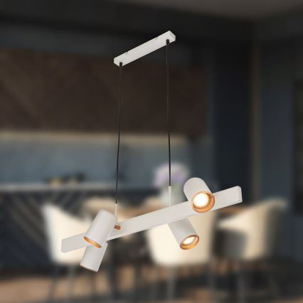 Briloner 4058044 - Lustre suspenso por cabo ERA 4xGU10/10W/230V cor creme