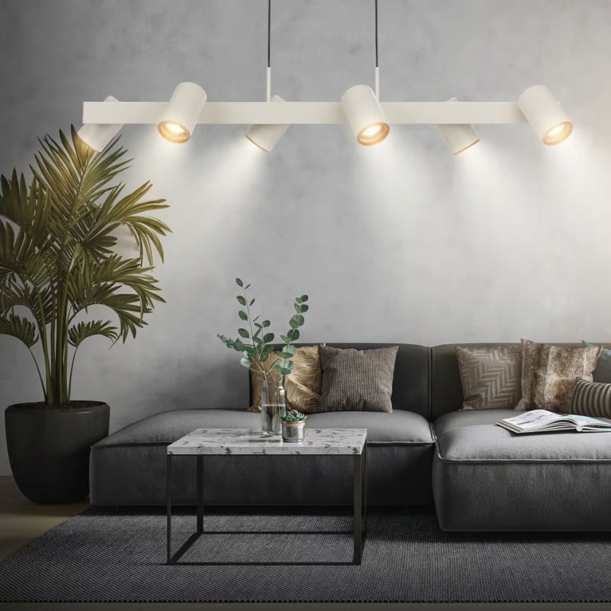 Briloner 4058064 - Lustre suspenso por cabo ERA 6xGU10/10W/230V creme