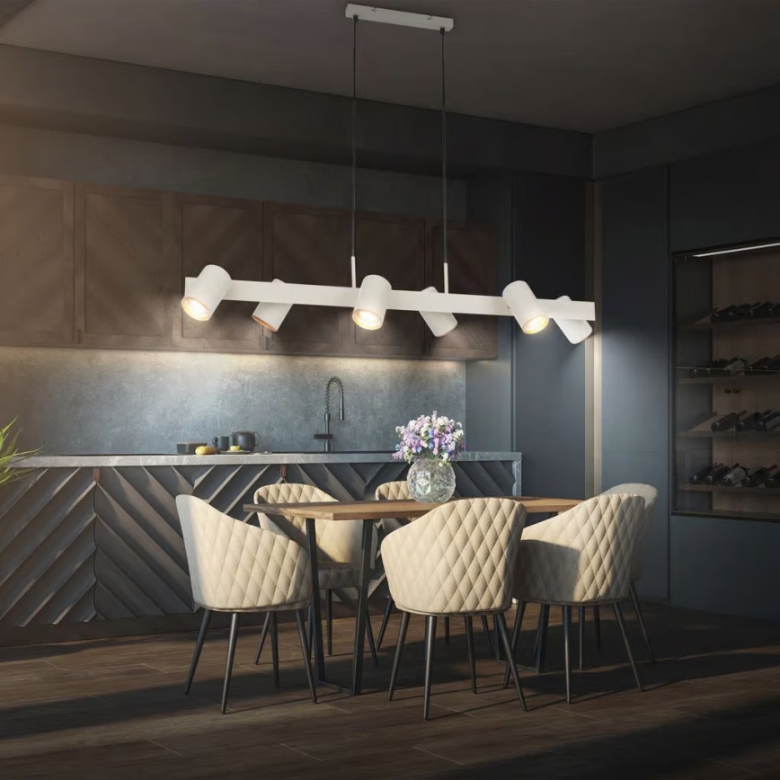 Briloner 4058064 - Lustre suspenso por cabo ERA 6xGU10/10W/230V creme