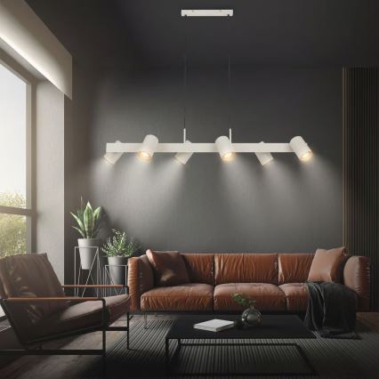 Briloner 4058064 - Lustre suspenso por cabo ERA 6xGU10/10W/230V creme