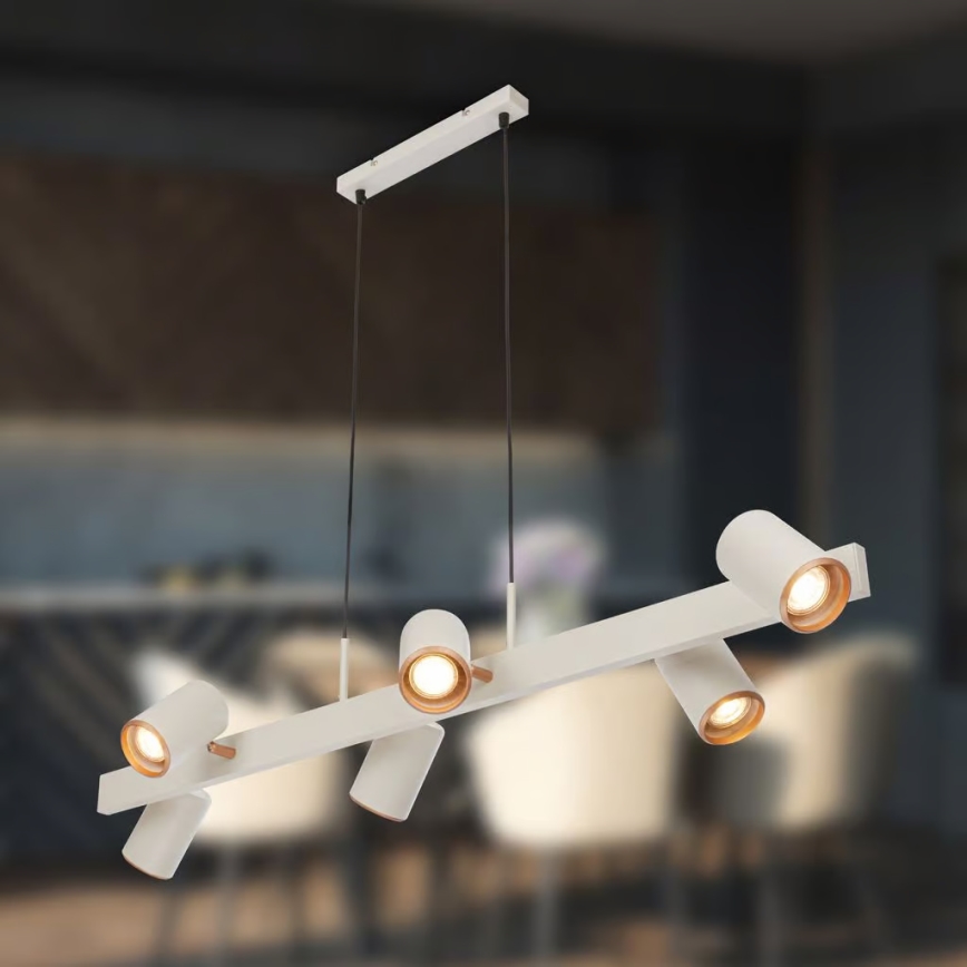 Briloner 4058064 - Lustre suspenso por cabo ERA 6xGU10/10W/230V creme