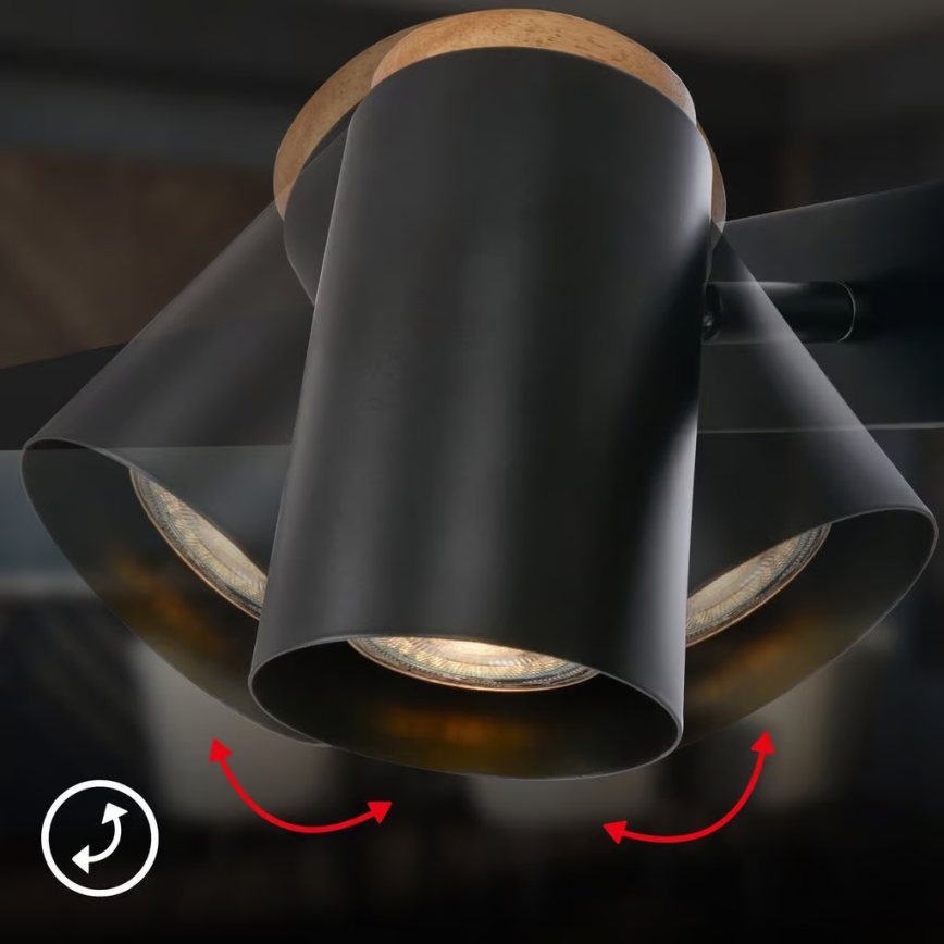 Briloner 4059045 - Lustre suspenso ERA em cabo 4xGU10/10W/230V, preto