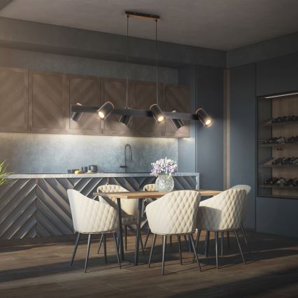 Briloner 4059065 - Lustre suspenso por cabo ERA 6xGU10/10W/230V preto
