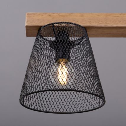 Briloner 4077-035 - Candeeiro suspenso WOOD & STYLE 3xE14/25W/230V árvore da borracha