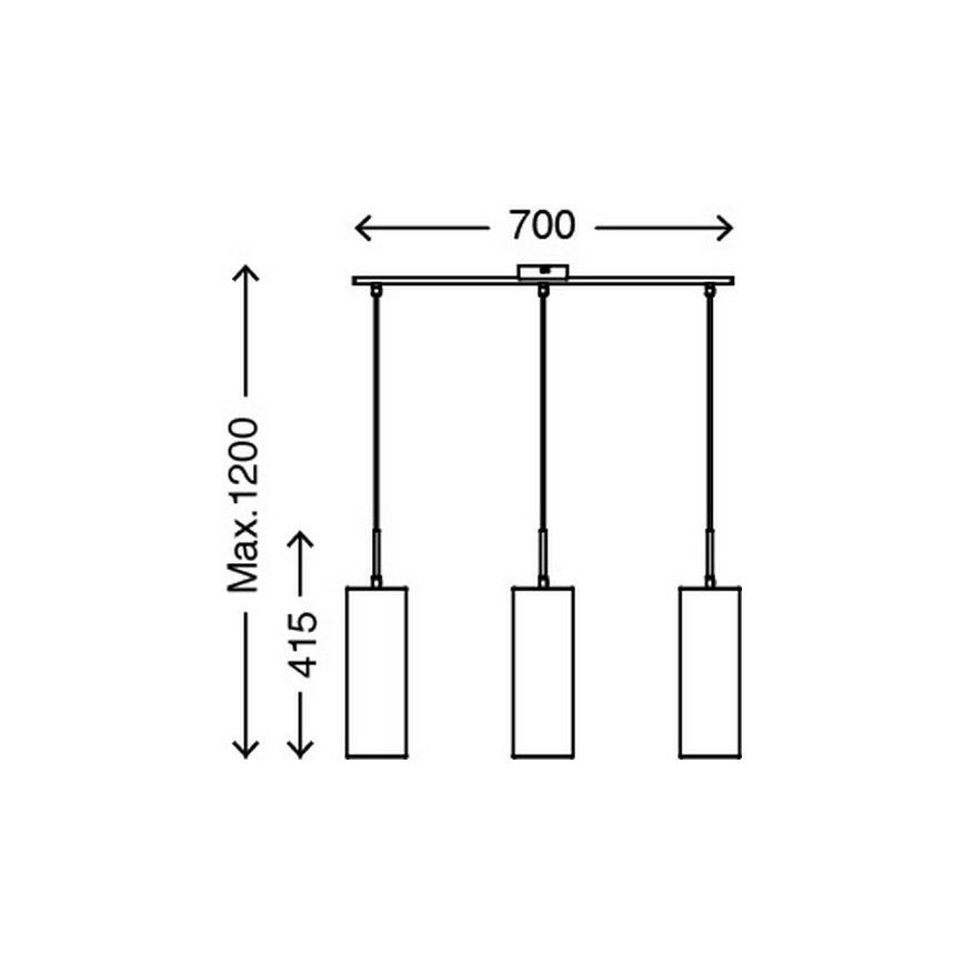 Briloner 4712-037 - Candelabro num fio 3xE27/25W/230V