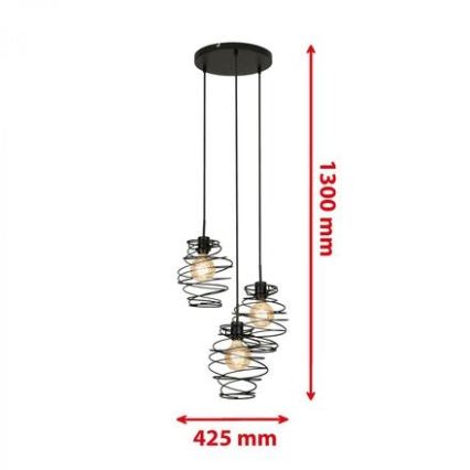 Briloner 4870-035 - Lustre suspenso por cabo 3xE27/60W/230V