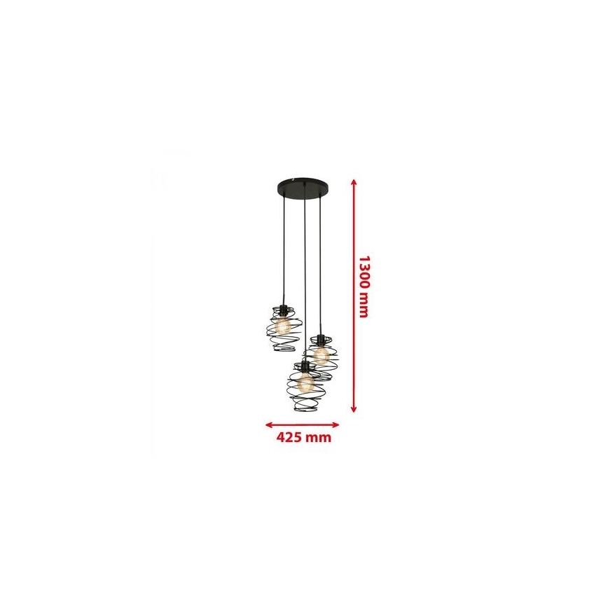 Briloner 4870-035 - Lustre suspenso por cabo 3xE27/60W/230V
