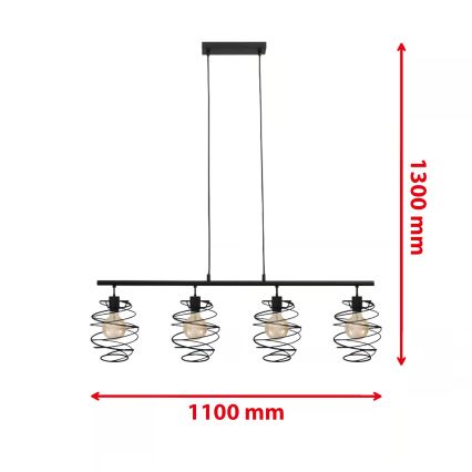 Briloner 4871-045 - Lustre em cabo 4xE27/60W/230V